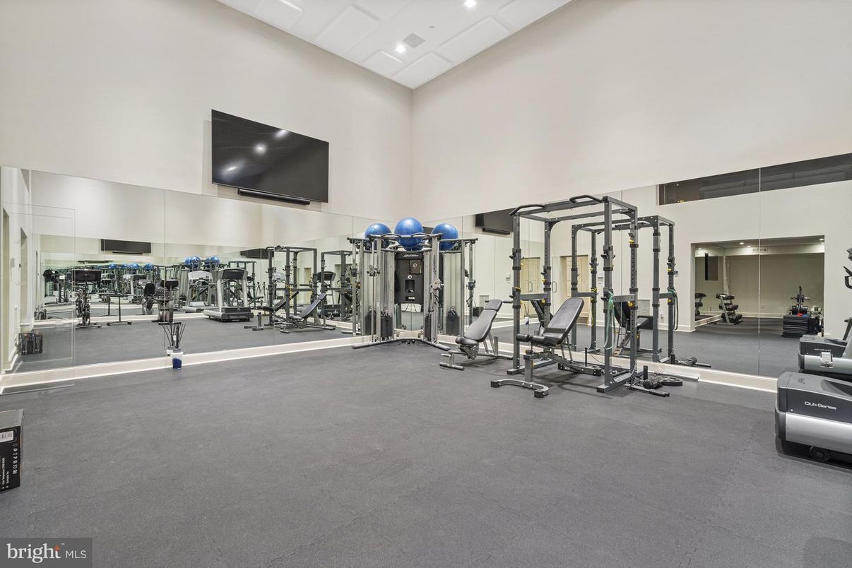 Fitness Equipment, Gym, Interior, Recessed Lighting