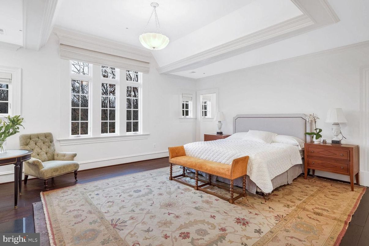 Bedroom, Interior, Pendant Lights, Wood Texture Flooring