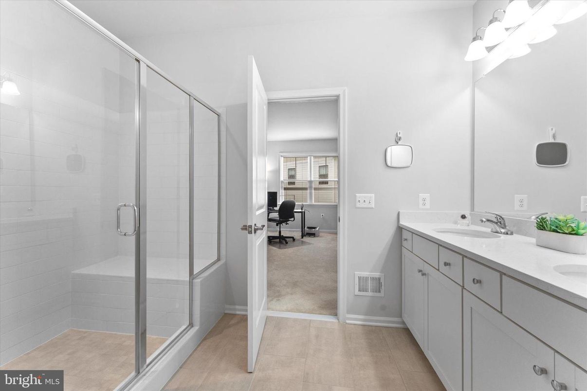 Bathroom, Dual Sink Vanities, Glass Shower, Interior