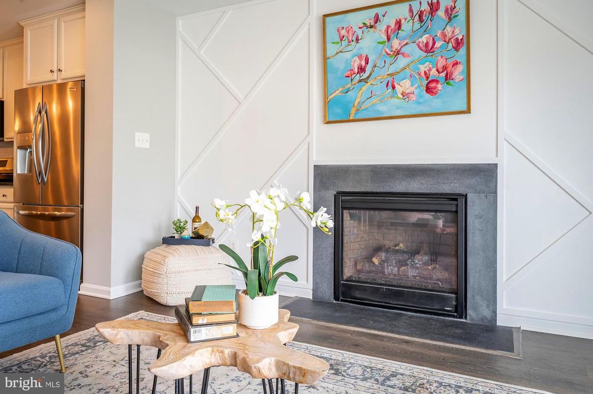 Fireplace, Interior, Wood Texture Flooring