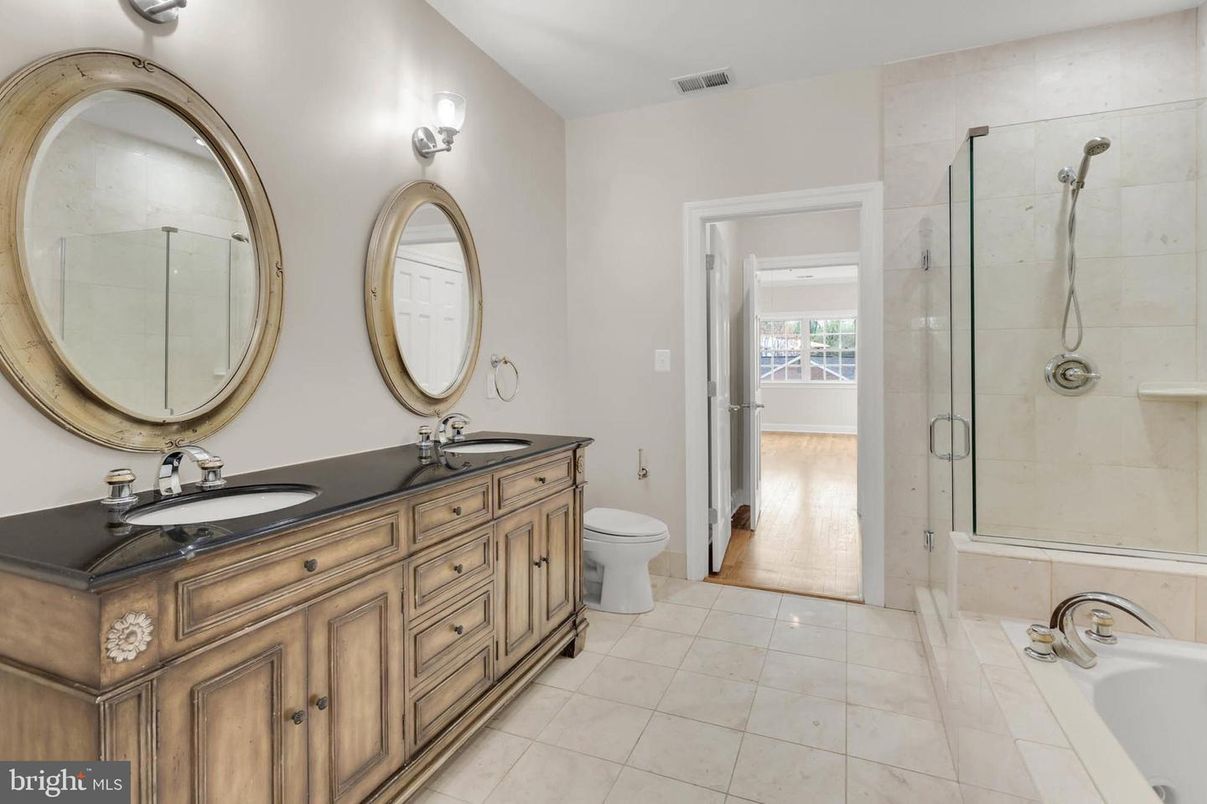 Bathroom, Dual Sink Vanities, Glass Shower, Interior