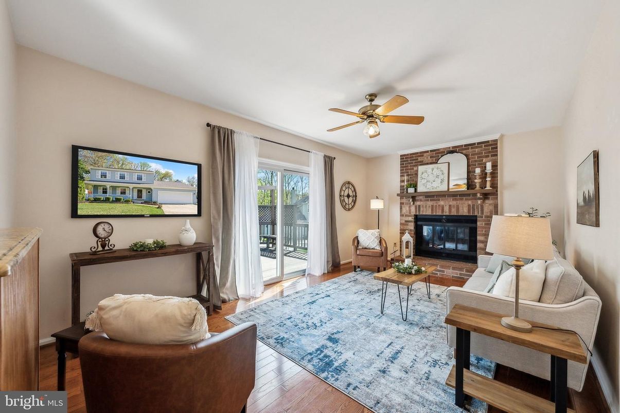 Fireplace, Interior, Living room, Stone Walls, Wood Texture Flooring