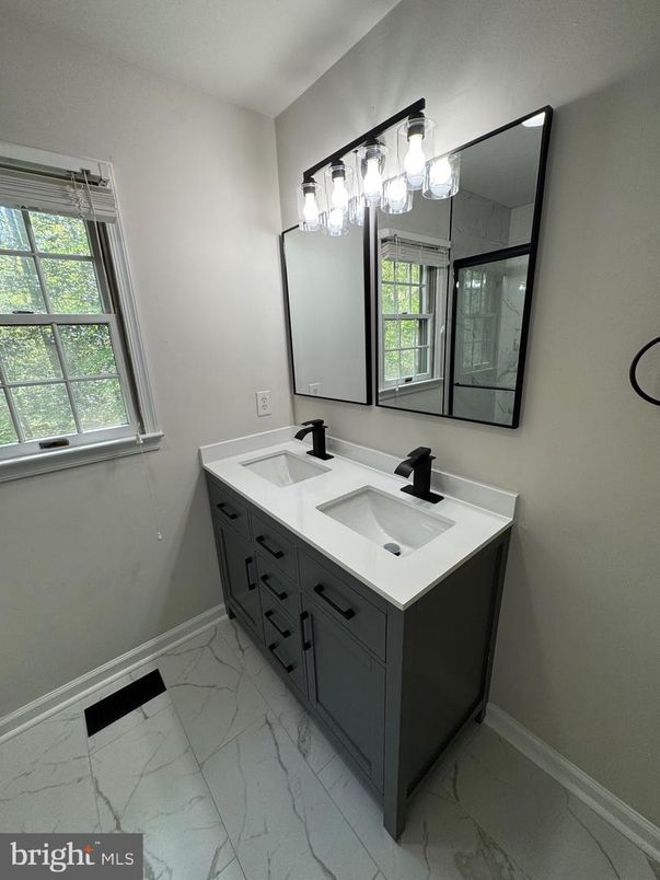 Bathroom, Dual Sink Vanities, Interior, Marble