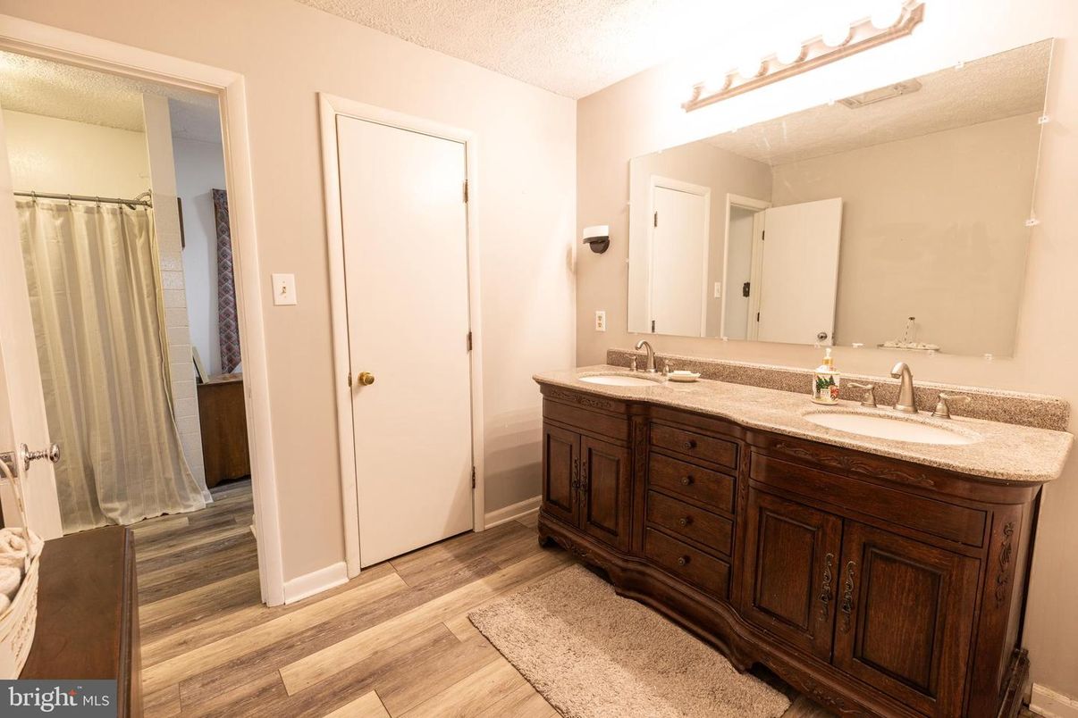 Bathroom, Dual Sink Vanities, Interior, Wood Texture Flooring