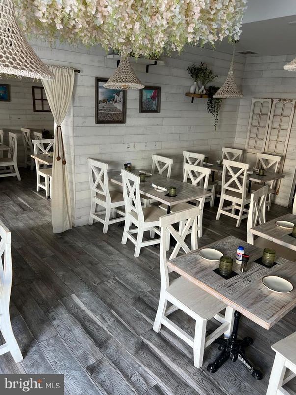 Dining room, Interior, Stone Walls, Wood Texture Flooring