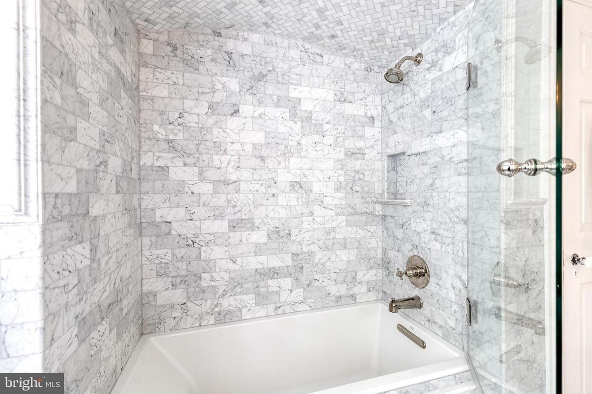 Bathroom, Glass Shower, Interior, Marble Walls