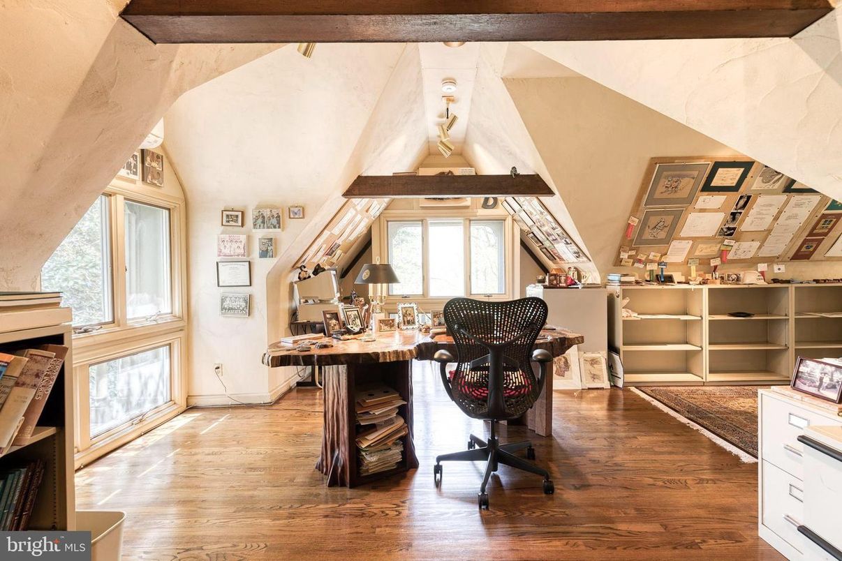 Home Office, Interior, Wooden Beams, Wood Texture Flooring