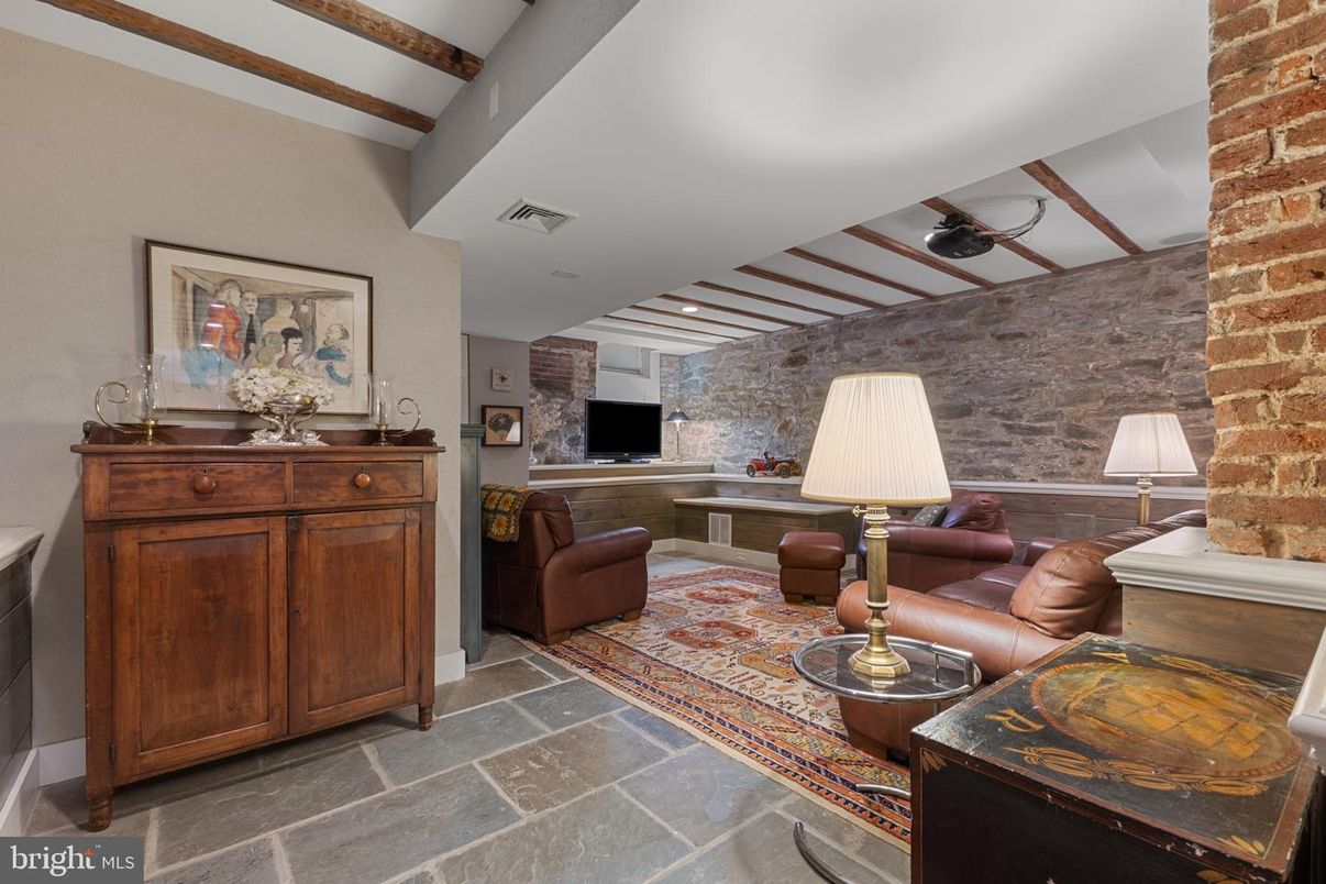 Interior, Living room, Stone Walls