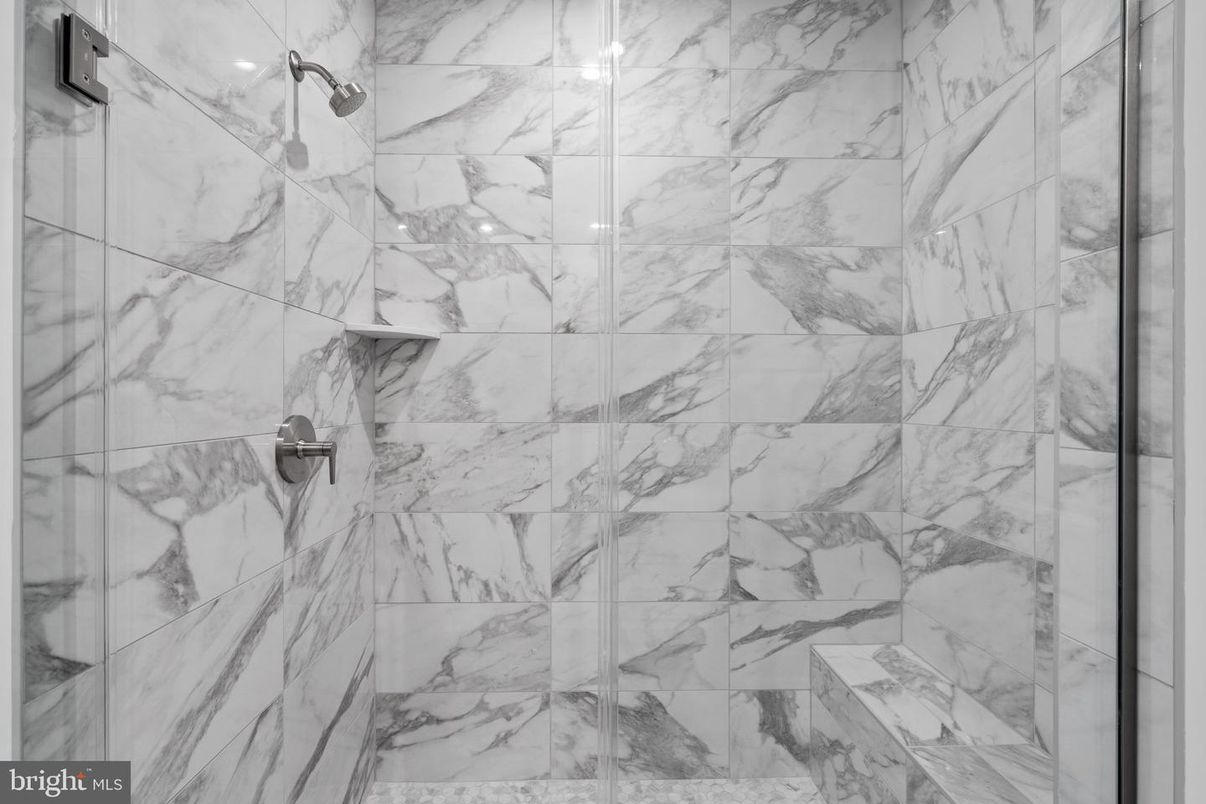 Bathroom, Glass Shower, Interior, Marble Walls