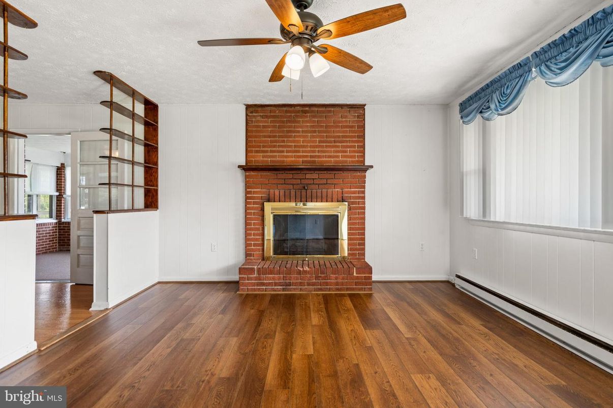 Fireplace, Interior, Stone Walls, Wood Texture Flooring