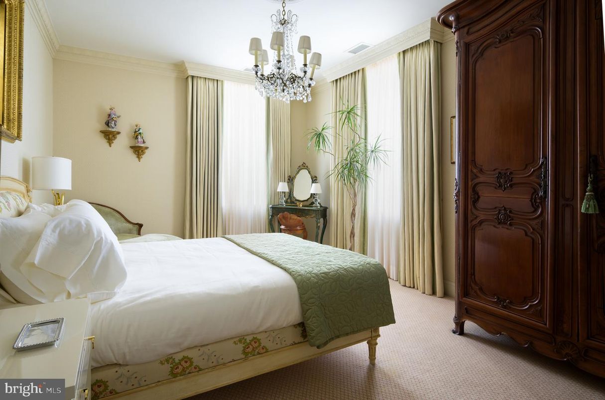 Bedroom, Chandelier, Interior