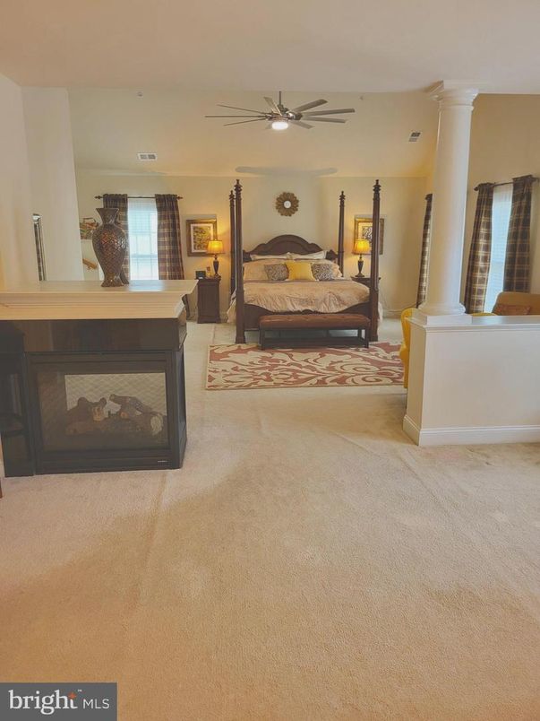 Bedroom, Fireplace, Interior