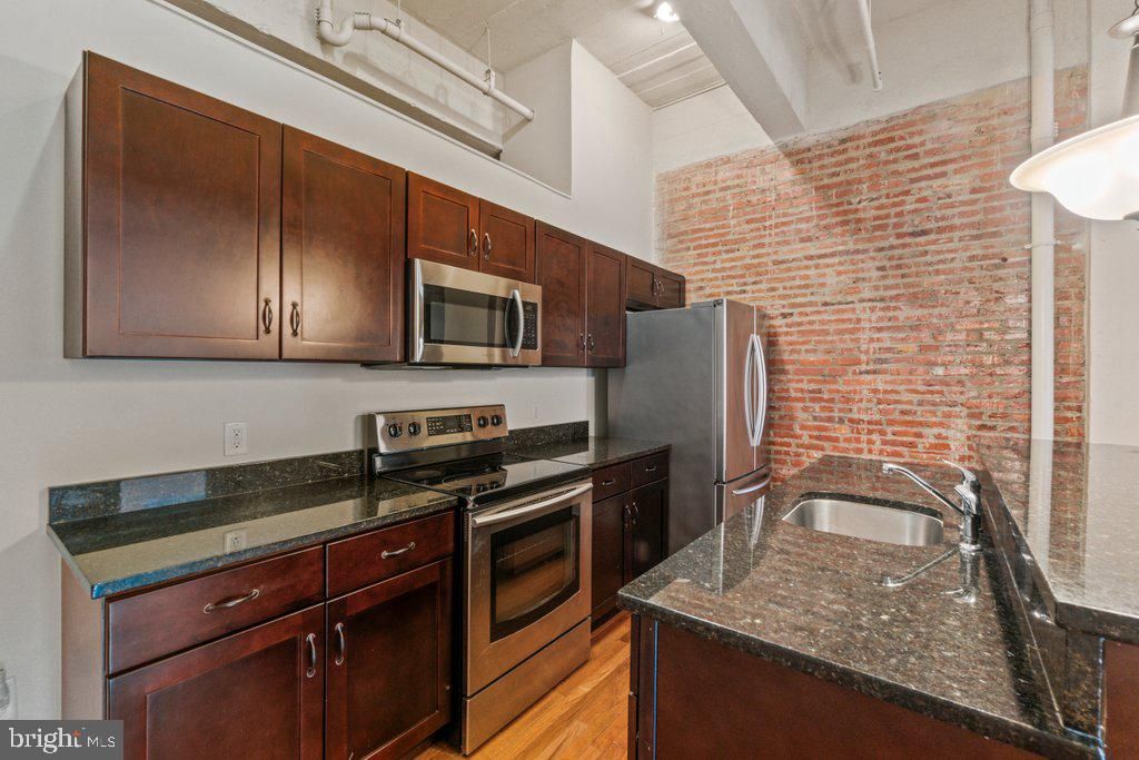 Interior, Kitchen, Stainless Steel Appliances, Stone Walls