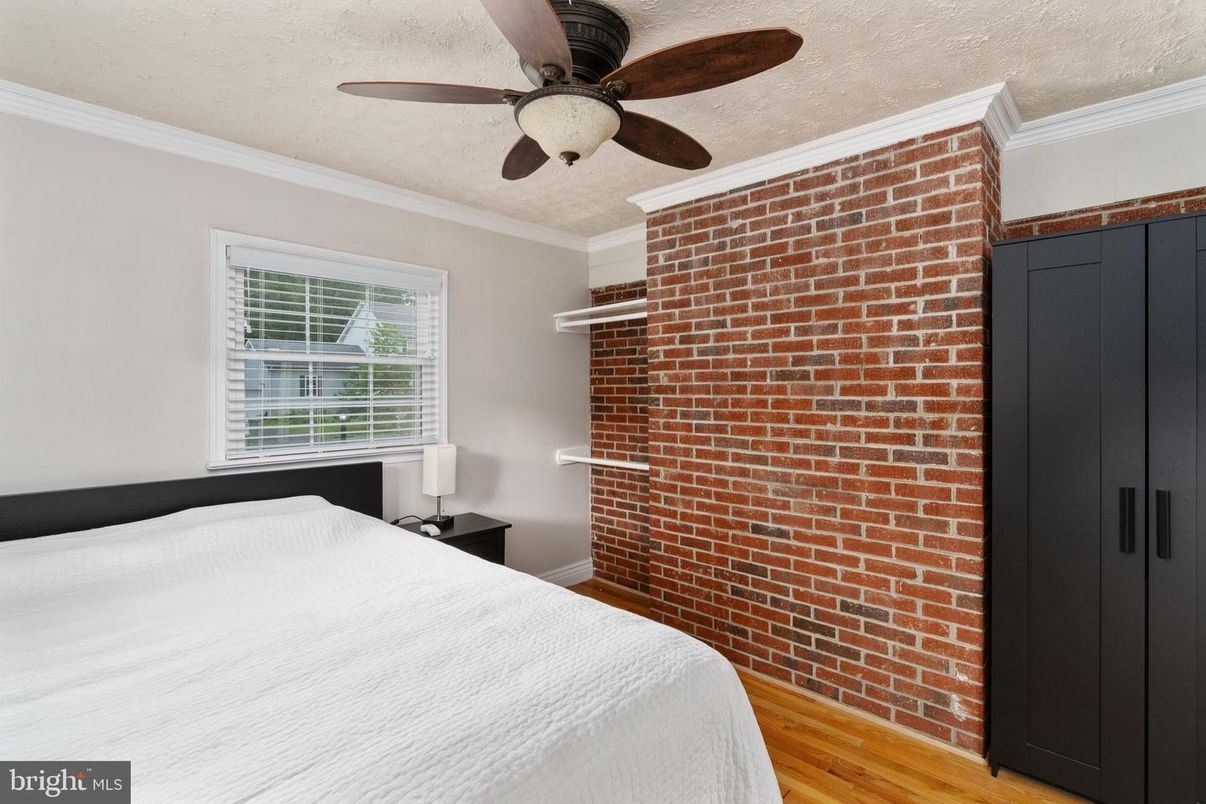 Bedroom, Interior, Stone Walls, Wood Texture Flooring