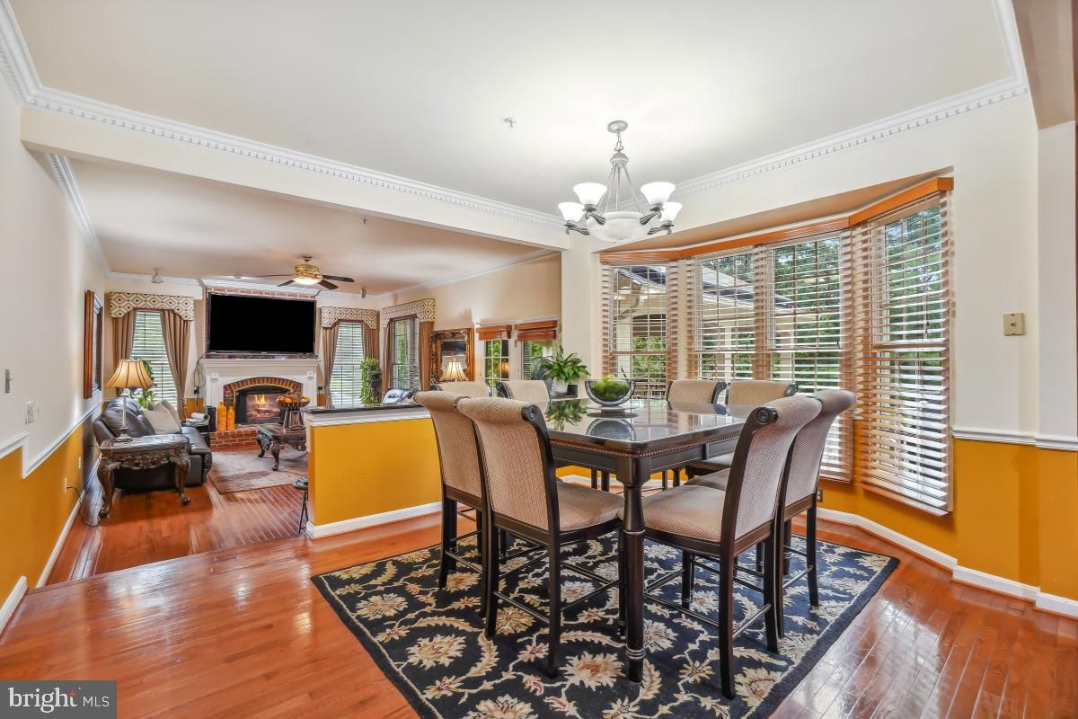 Chandelier, Dining room, Fireplace, Interior, Living room, Wood Texture Flooring