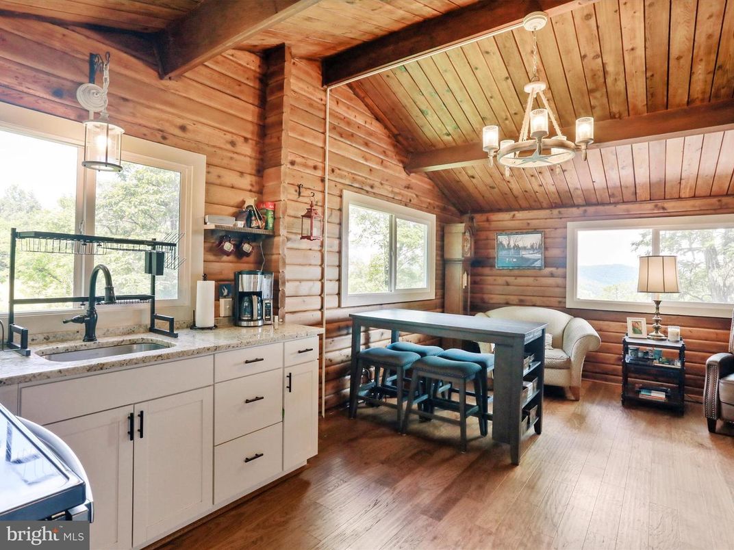 Chandelier, Interior, Kitchen, Wooden Beams, Wooden Ceilings, Wood Texture Flooring, Wooden Walls