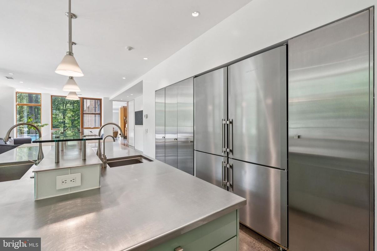 Interior, Kitchen, Pendant Lights, Recessed Lighting, Stainless Steel Appliances