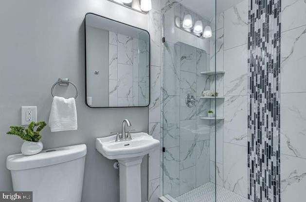 Bathroom, Glass Shower, Interior, Marble Walls