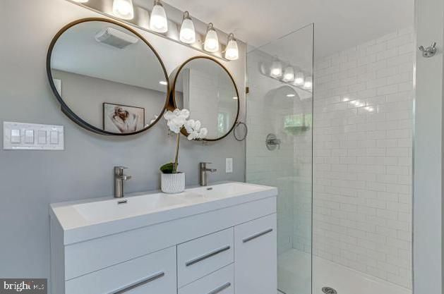 Bathroom, Dual Sink Vanities, Glass Shower, Interior