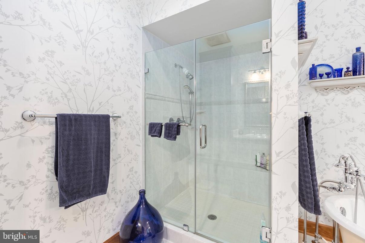 Bathroom, Glass Shower, Interior, Marble Walls