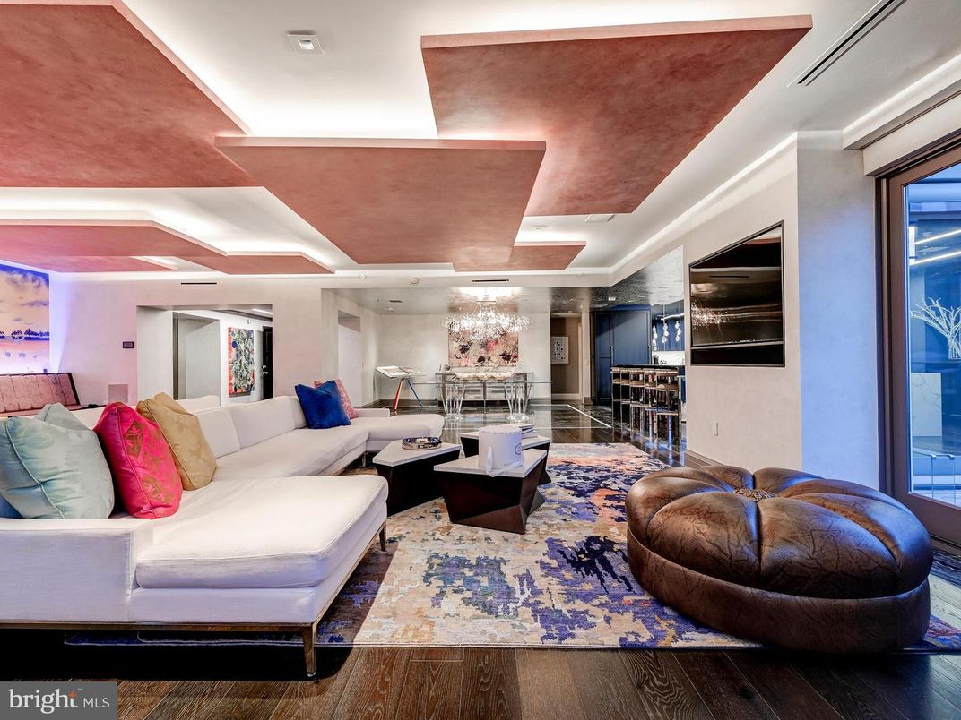 Chandelier, Interior, Living room, Recessed Lighting, Wood Texture Flooring