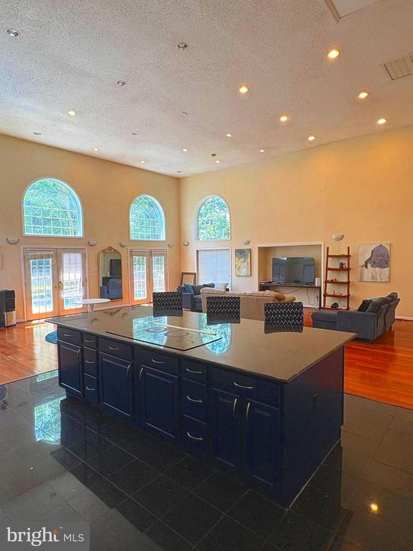 Interior, Kitchen, Living room, Recessed Lighting, Wood Texture Flooring