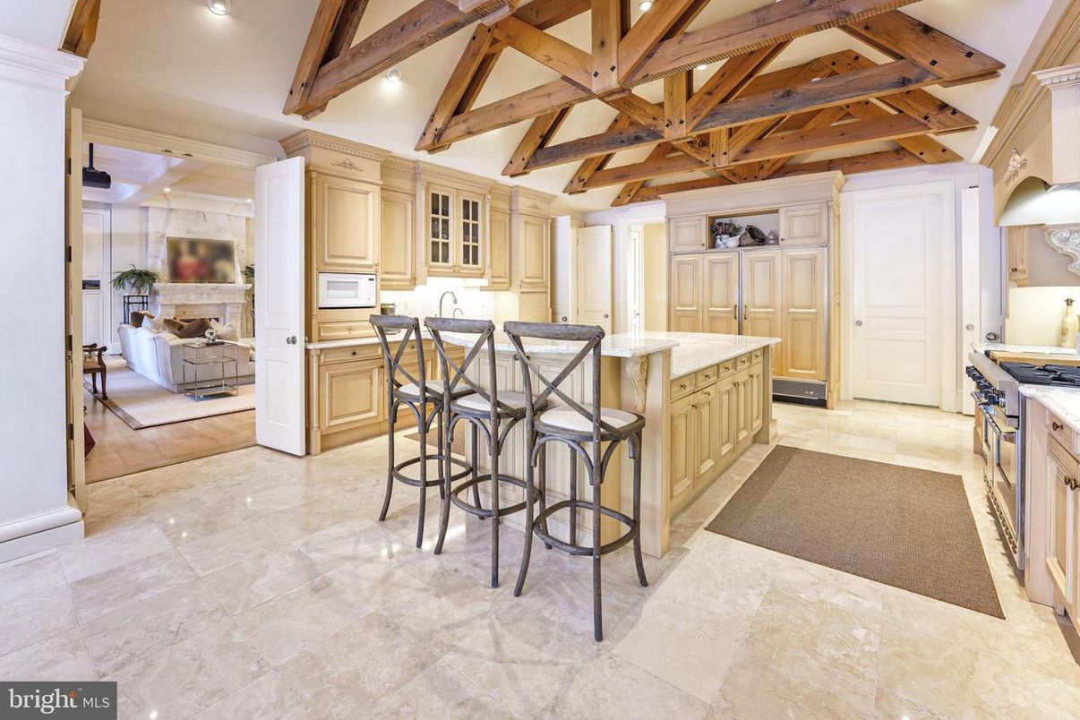 Interior, Kitchen, Recessed Lighting, Wooden Beams