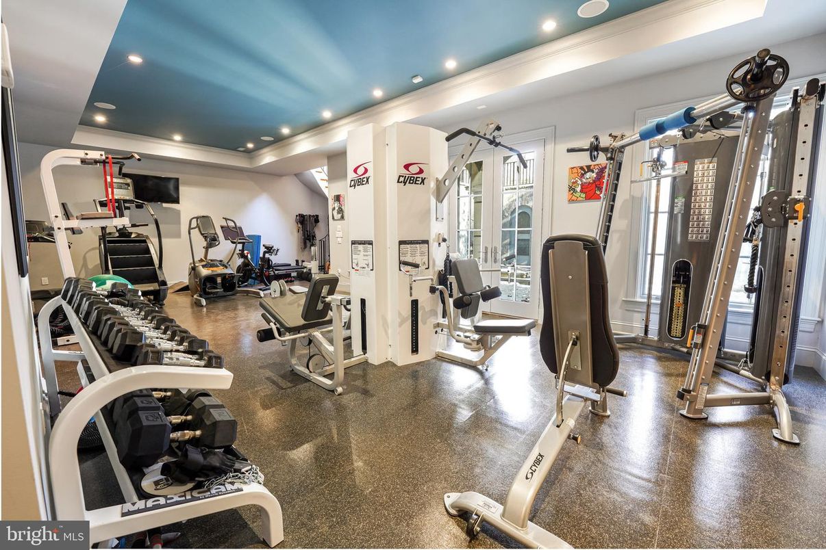 Fitness Equipment, Gym, Interior, Recessed Lighting