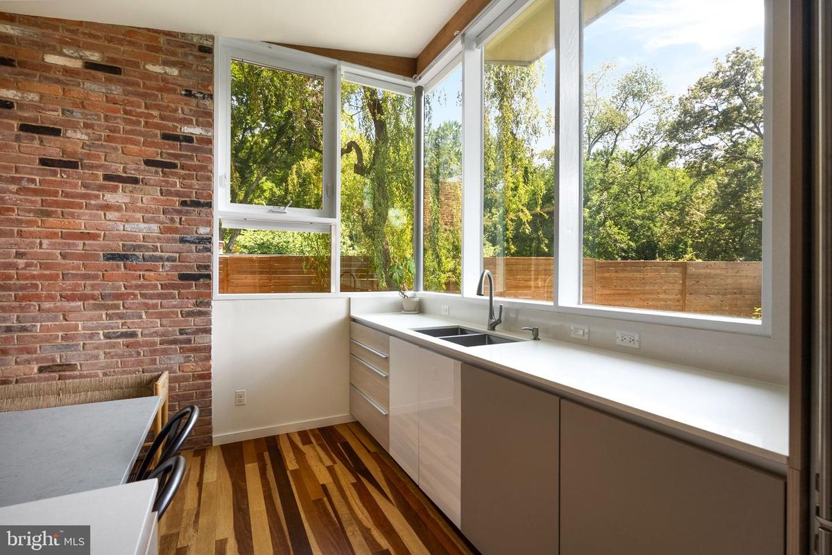 Interior, Kitchen, Stone Walls, Wood Texture Flooring