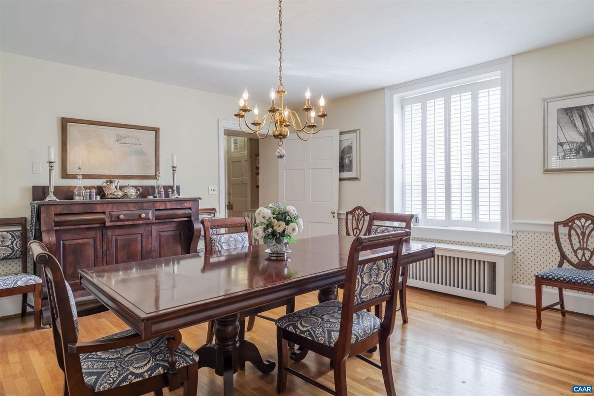 Chandelier, Dining room, Interior, Wood Texture Flooring