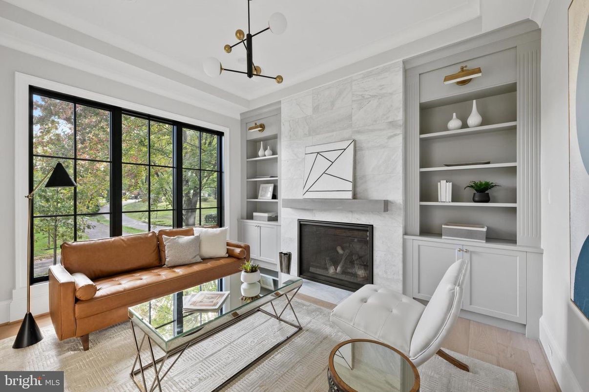 Fireplace, Interior, Living room, Pendant Lights, Wood Texture Flooring