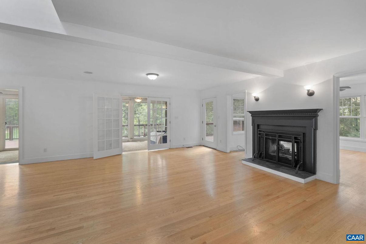 Empty room, Fireplace, Interior, Wood Texture Flooring