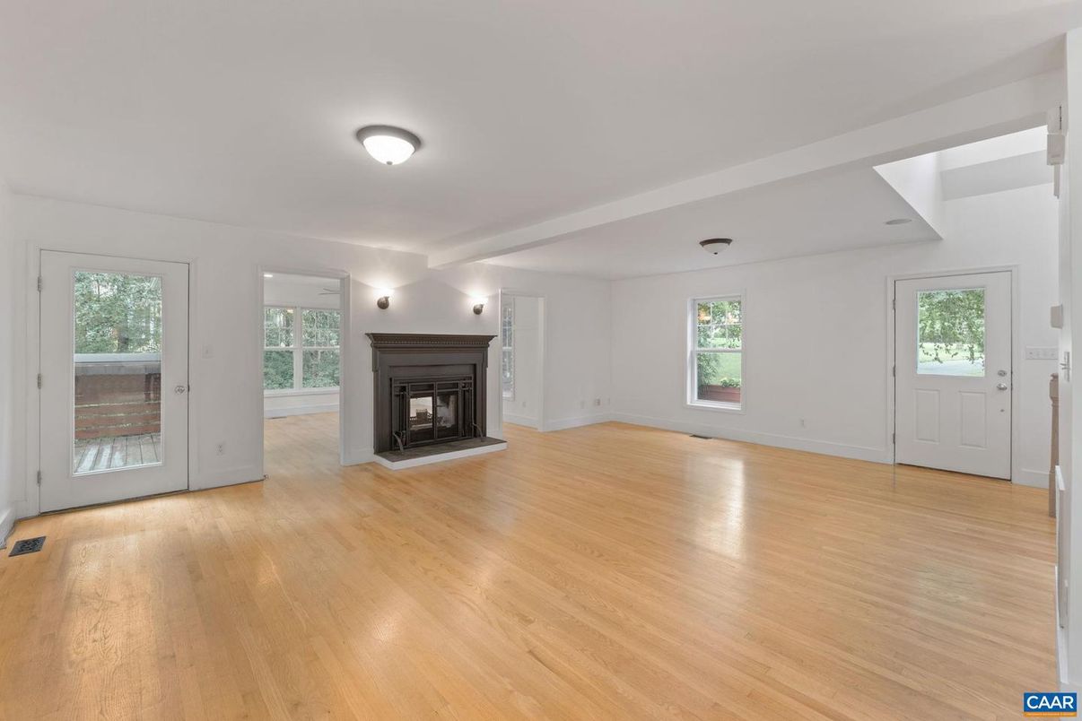 Empty room, Fireplace, Interior, Wood Texture Flooring