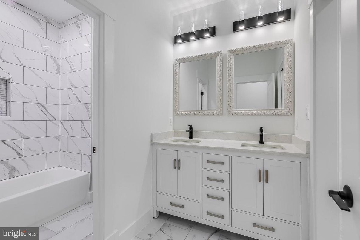 Bathroom, Dual Sink Vanities, Interior, Marble, Marble Walls