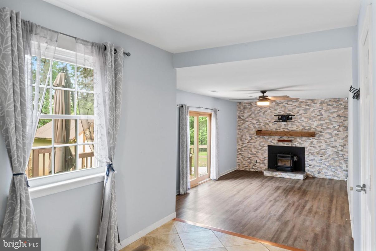 Fireplace, Interior, Stone Walls, Wood Texture Flooring
