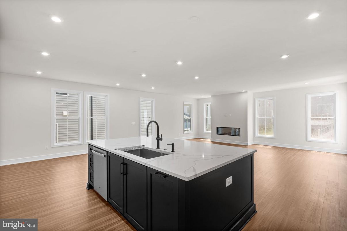 Interior, Kitchen, Recessed Lighting, Wood Texture Flooring