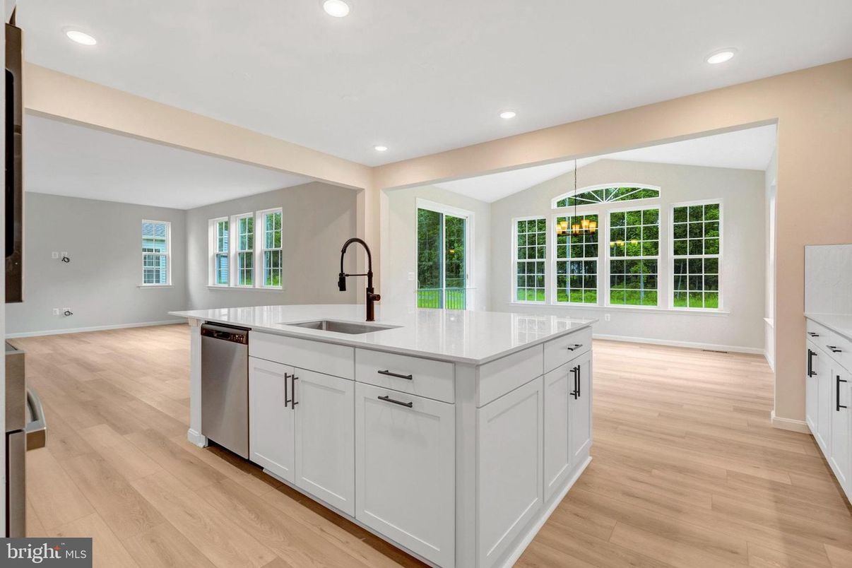 Interior, Kitchen, Recessed Lighting, Wood Texture Flooring