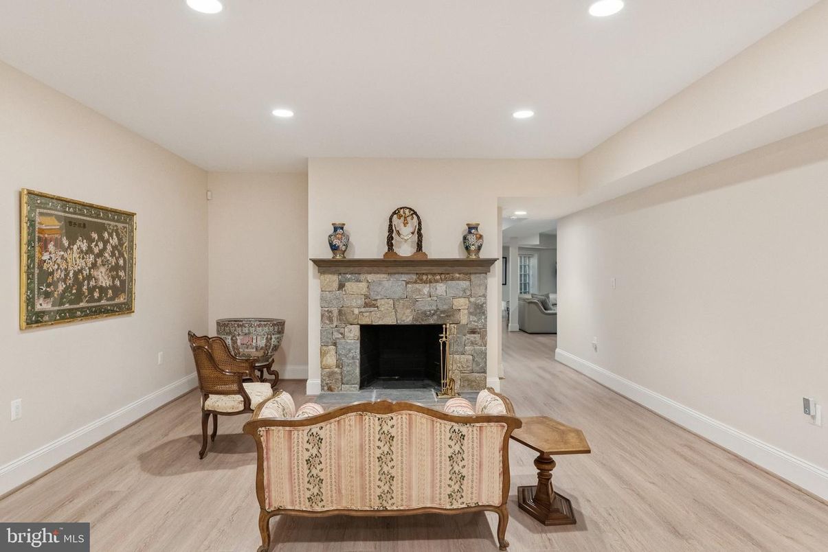 Fireplace, Interior, Recessed Lighting, Wood Texture Flooring
