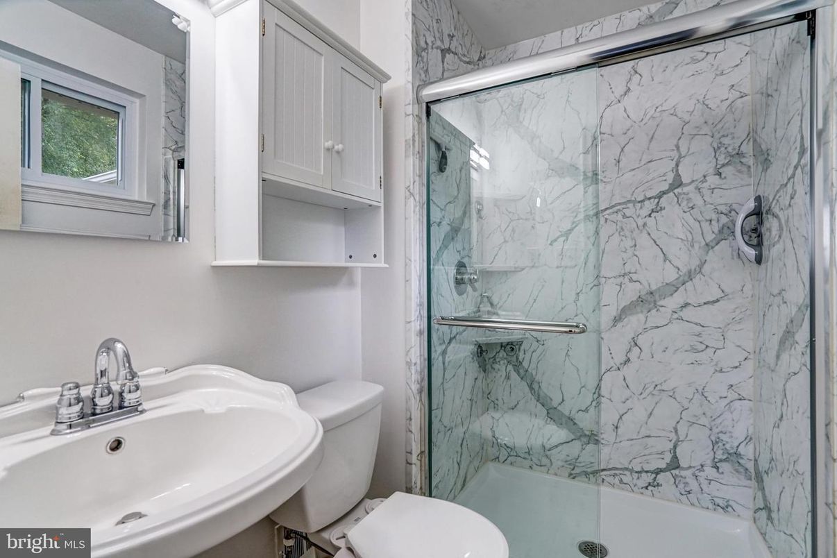 Bathroom, Glass Shower, Interior, Marble Walls