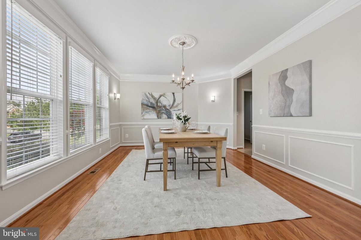 Chandelier, Home Office, Interior, Pendant Lights, Wood Texture Flooring