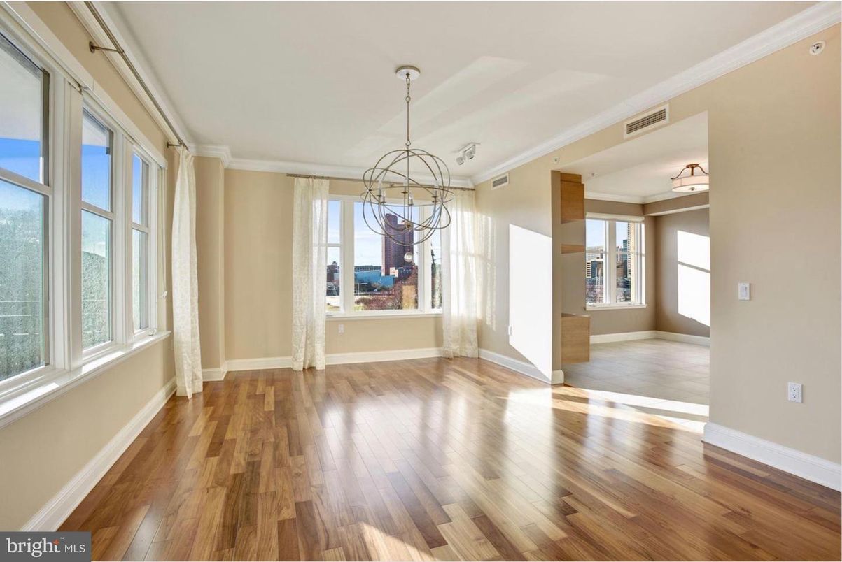 Chandelier, Empty room, Interior, Pendant Lights, Wood Texture Flooring