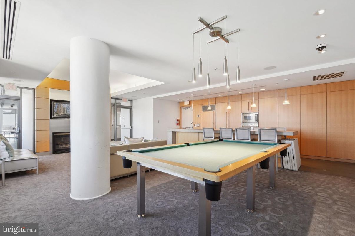 Billiard Table, Game Room, Interior, Pendant Lights, Recessed Lighting