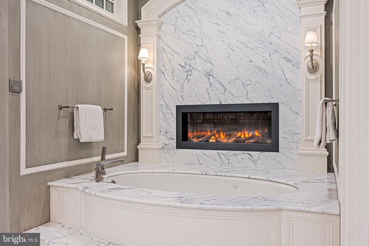 Bathroom, Fireplace, Interior, Marble, Marble Walls
