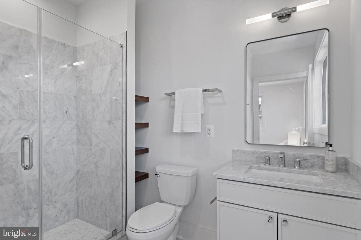 Bathroom, Glass Shower, Interior, Marble Walls