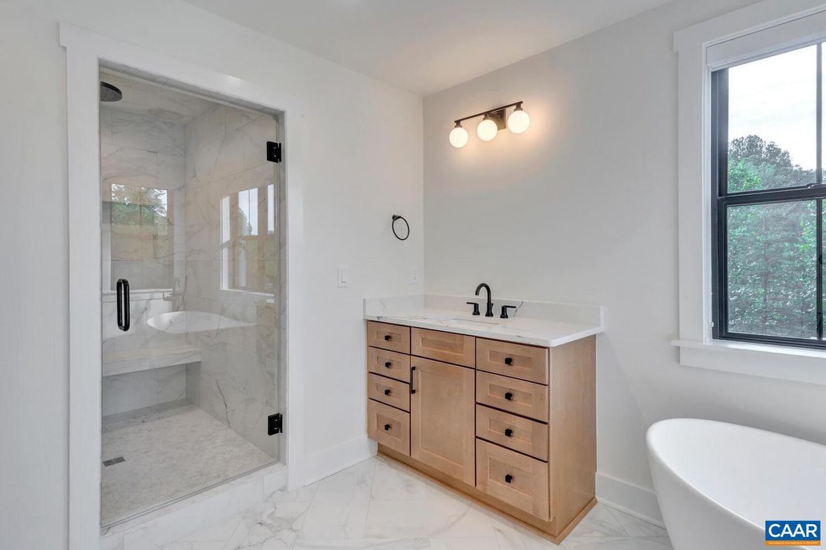 Bathroom, Glass Shower, Interior, Marble, Marble Walls