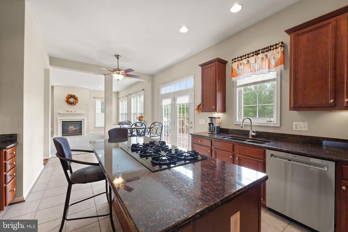 Dining room, Fireplace, Interior, Kitchen, Recessed Lighting