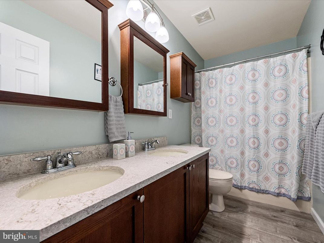 Bathroom, Dual Sink Vanities, Interior, Wood Texture Flooring