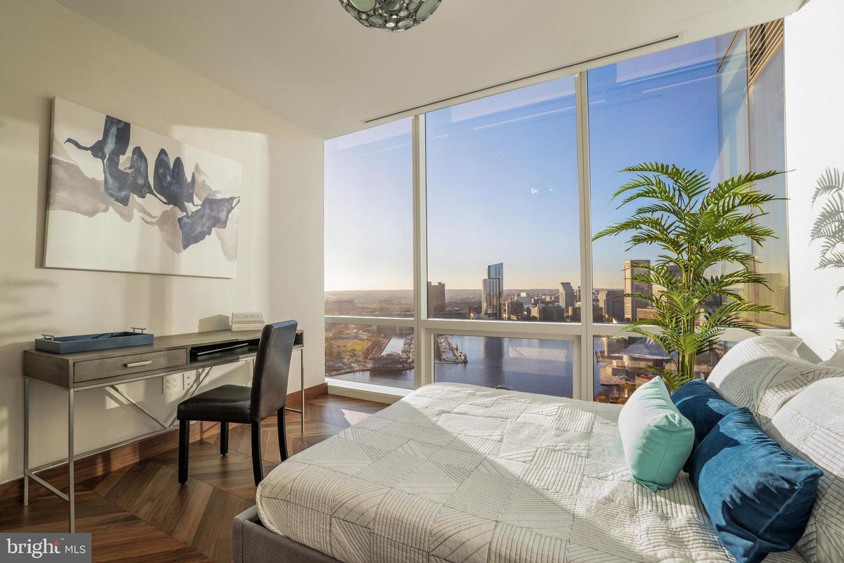 Bedroom, Home Office, Interior, Water, Wood Texture Flooring