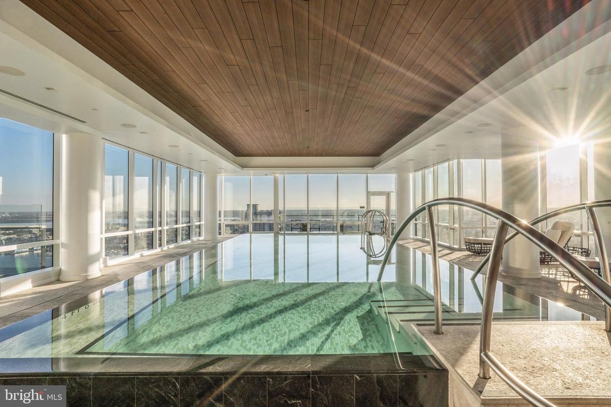 Interior, Pool, Recessed Lighting, Water, Wooden Ceilings