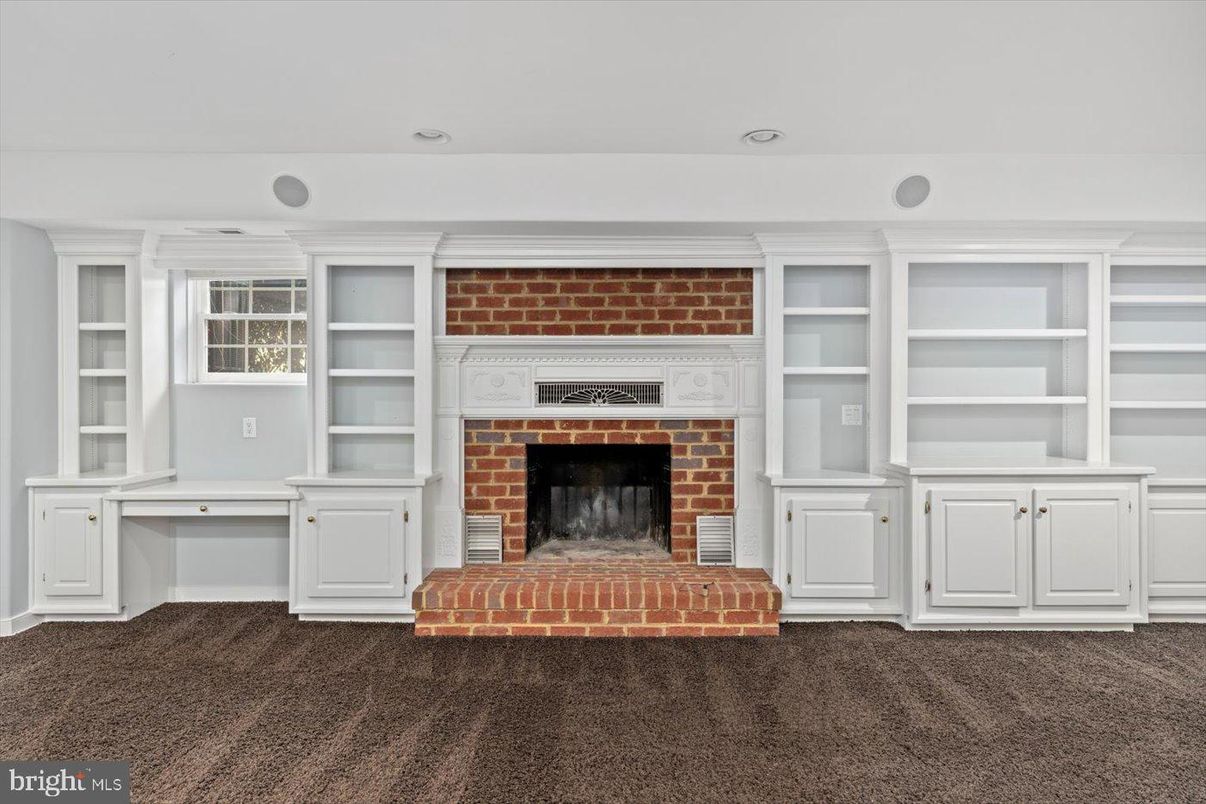Fireplace, Interior, Recessed Lighting, Stone Walls